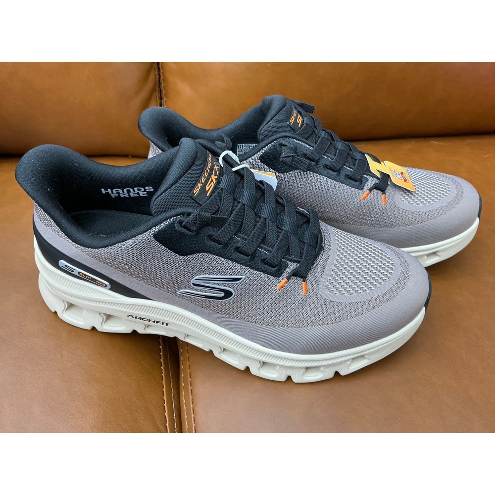 Skechers Slip-ins Glide-Step Alture Mens 7.5 Grey New Arch Fit Sneakers 232911